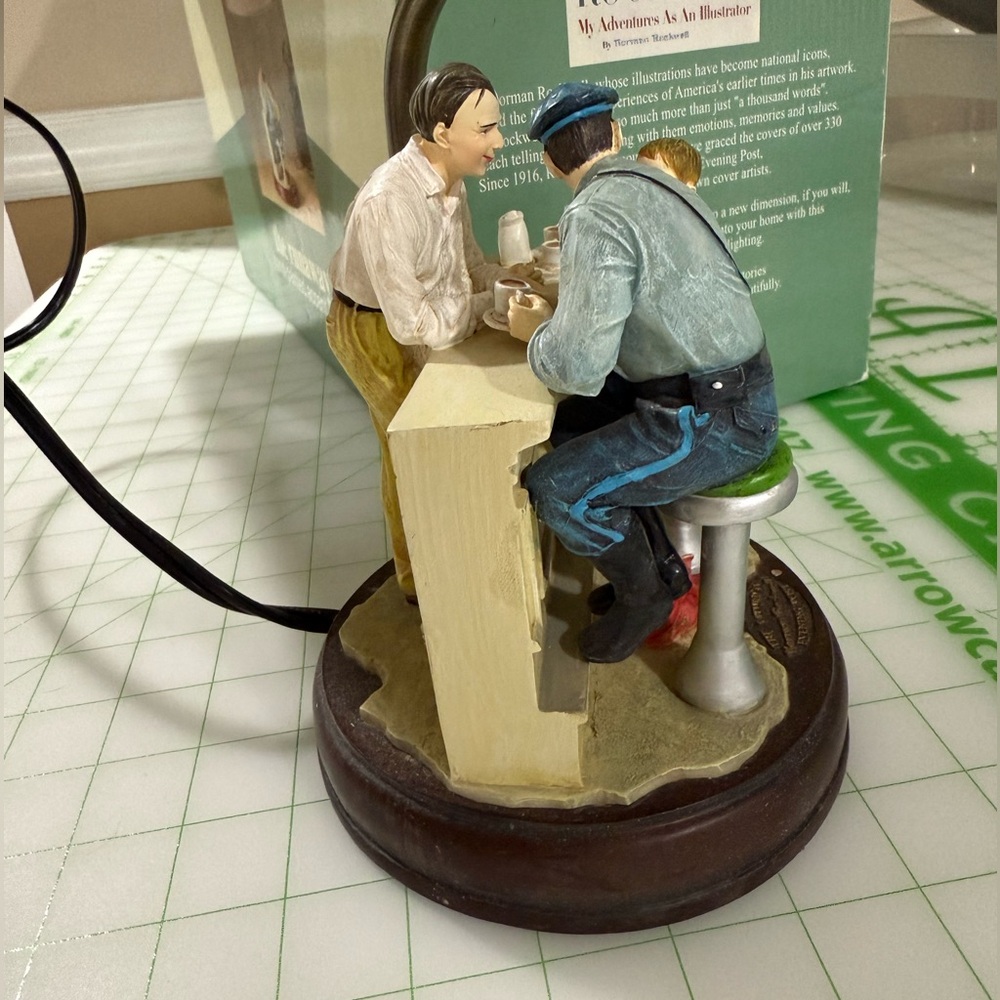 New in Box 70s Norman Rockwell "The Runaway" Vintage Table Lamp Collectible l - Picture 9 of 16